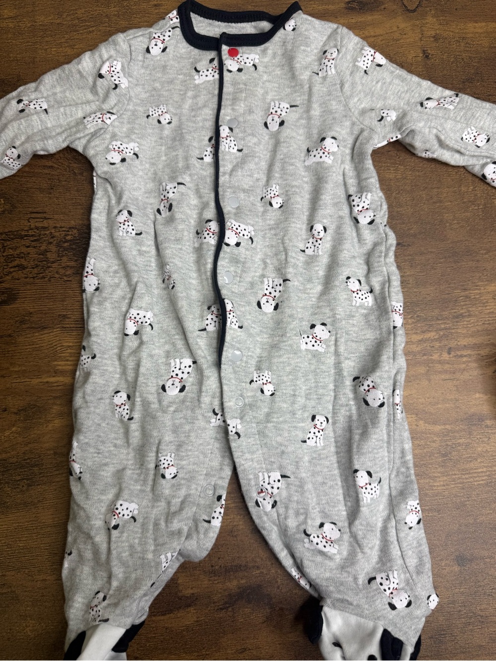 ⭐️5 for $20⭐️ Little Me Gray Baby Footed Sleeper with Dalmatian Print 6M